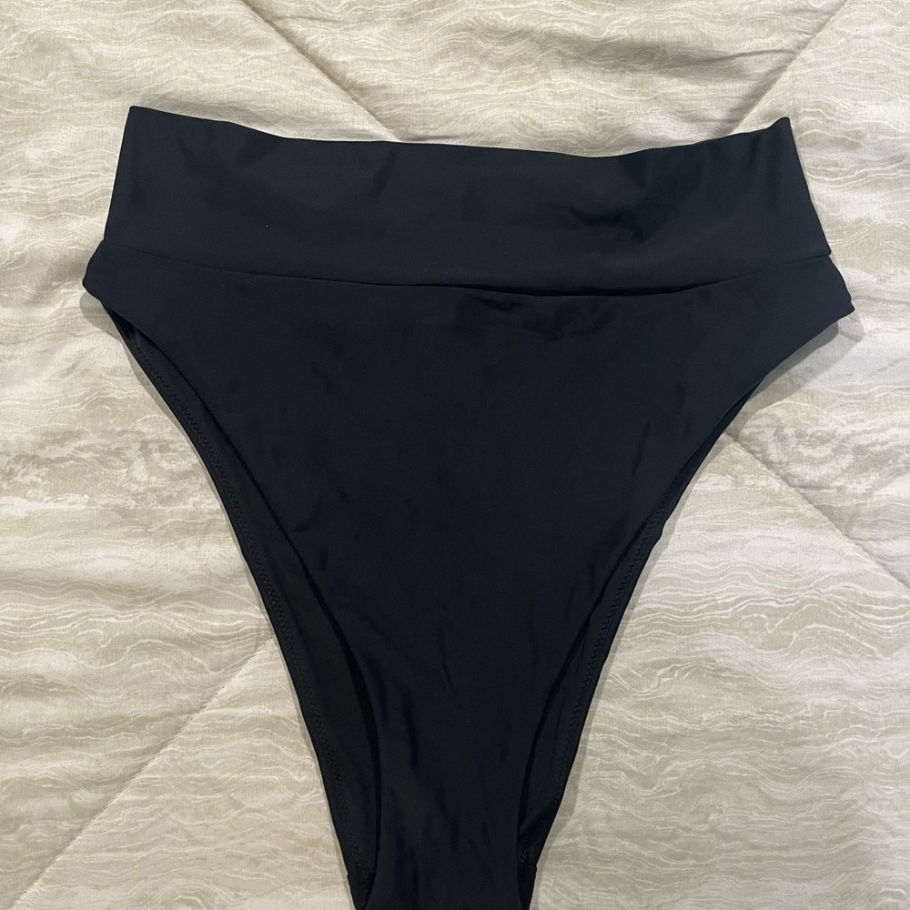 Aerie Black High-Waisted cheeky Bikini Bottom
